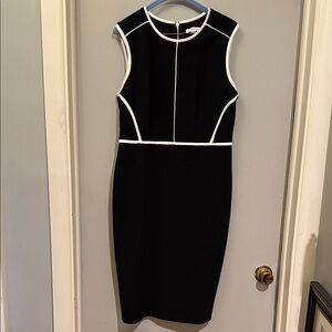 Calvin Klein Black Dress with White Accents